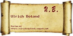 Ulrich Botond névjegykártya